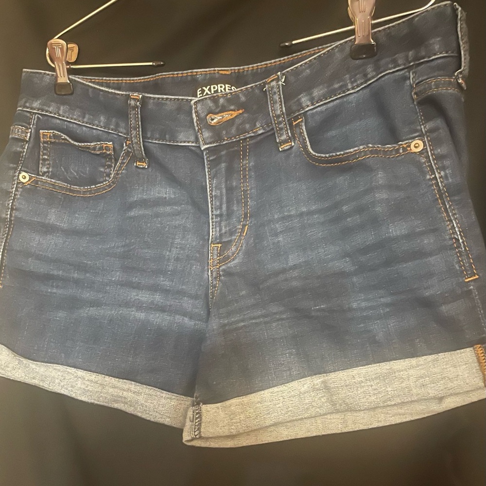 Express Blue Jean Shorts with Rolled Hems